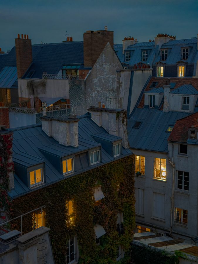 Blue hour over the rooftops — edited with Neutra